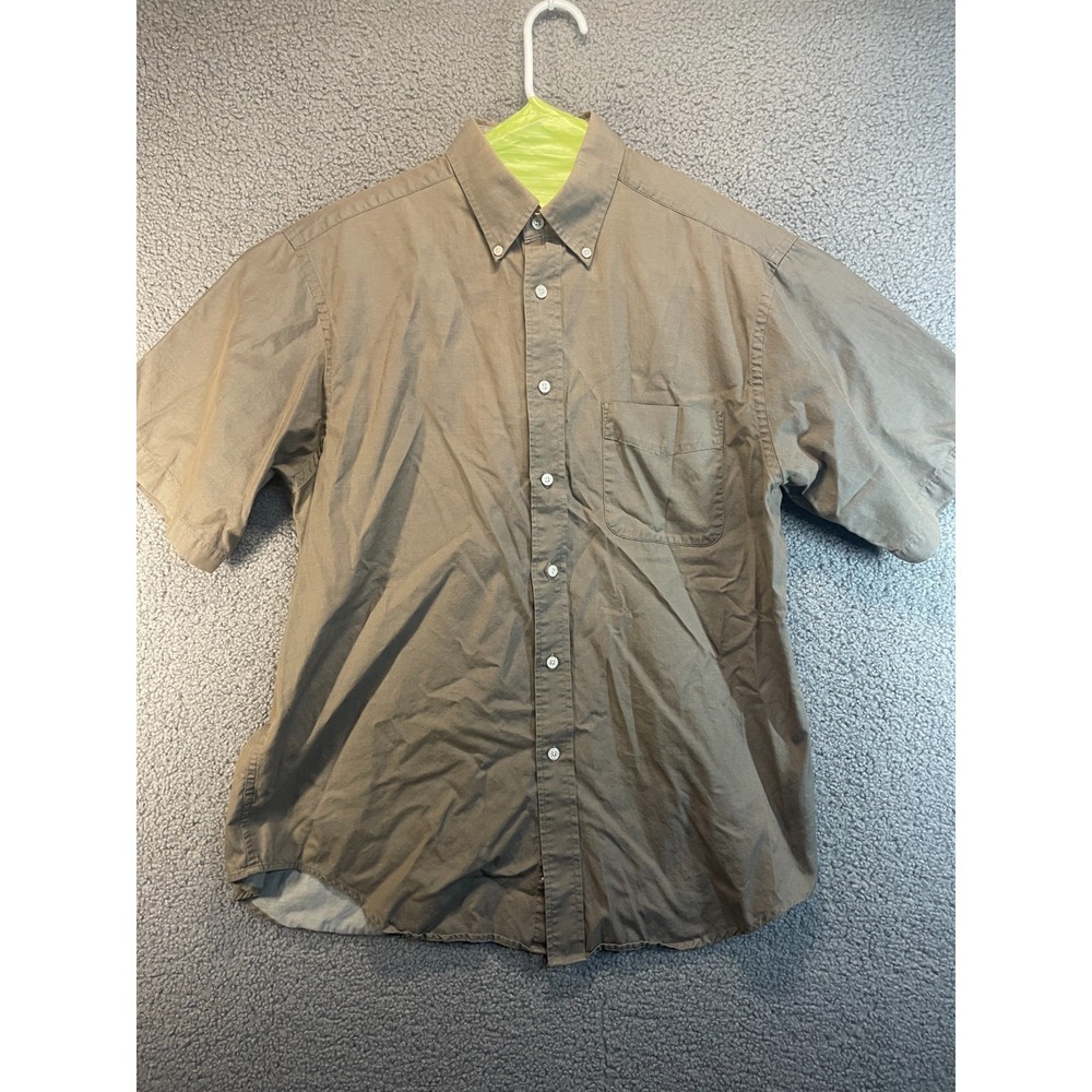 Roundtree & Yorke Button Down Mens Fitted Shirt large Brown